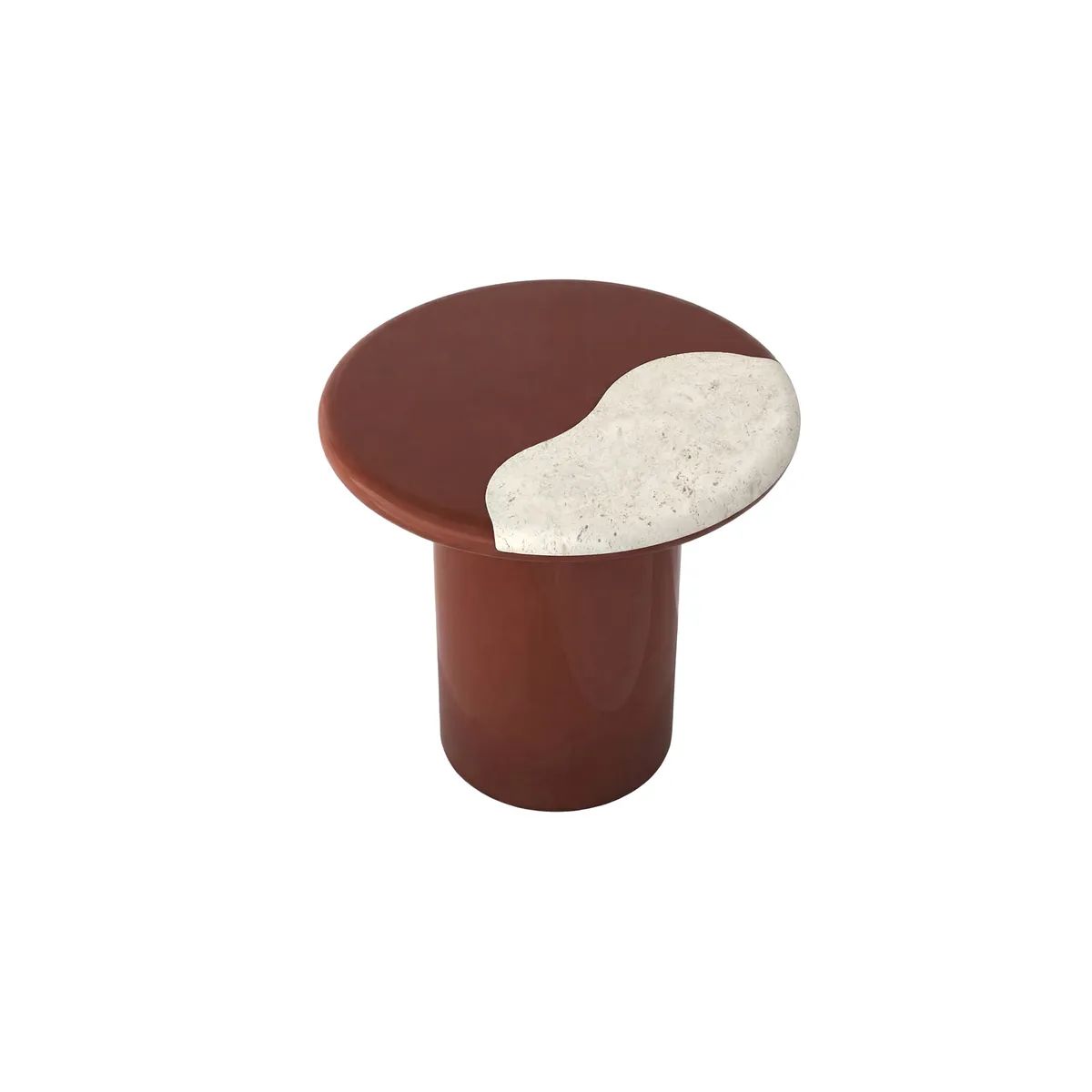 Red-Earth Stone Side Table